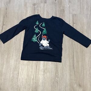 Garanimals Navy Long Sleeve Tee with Bear and Trees
